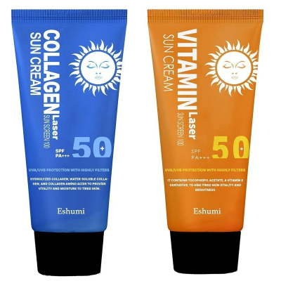 Eshumi Vitamin Laser Collagen Sunscreen SPF 50+ PA+++ 70 ml ve Eshumi Collagen Laser Sunscreen SPF50+ PA+++ 70 ML 2Li Set - 1