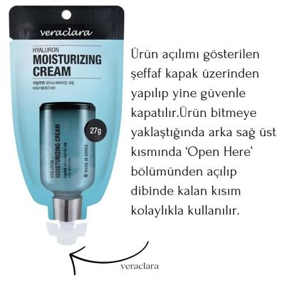 Veraclara Hyaluron Mouisturizing Craem 27 gr Hyaluronik Asit Yüz Kremi - 5